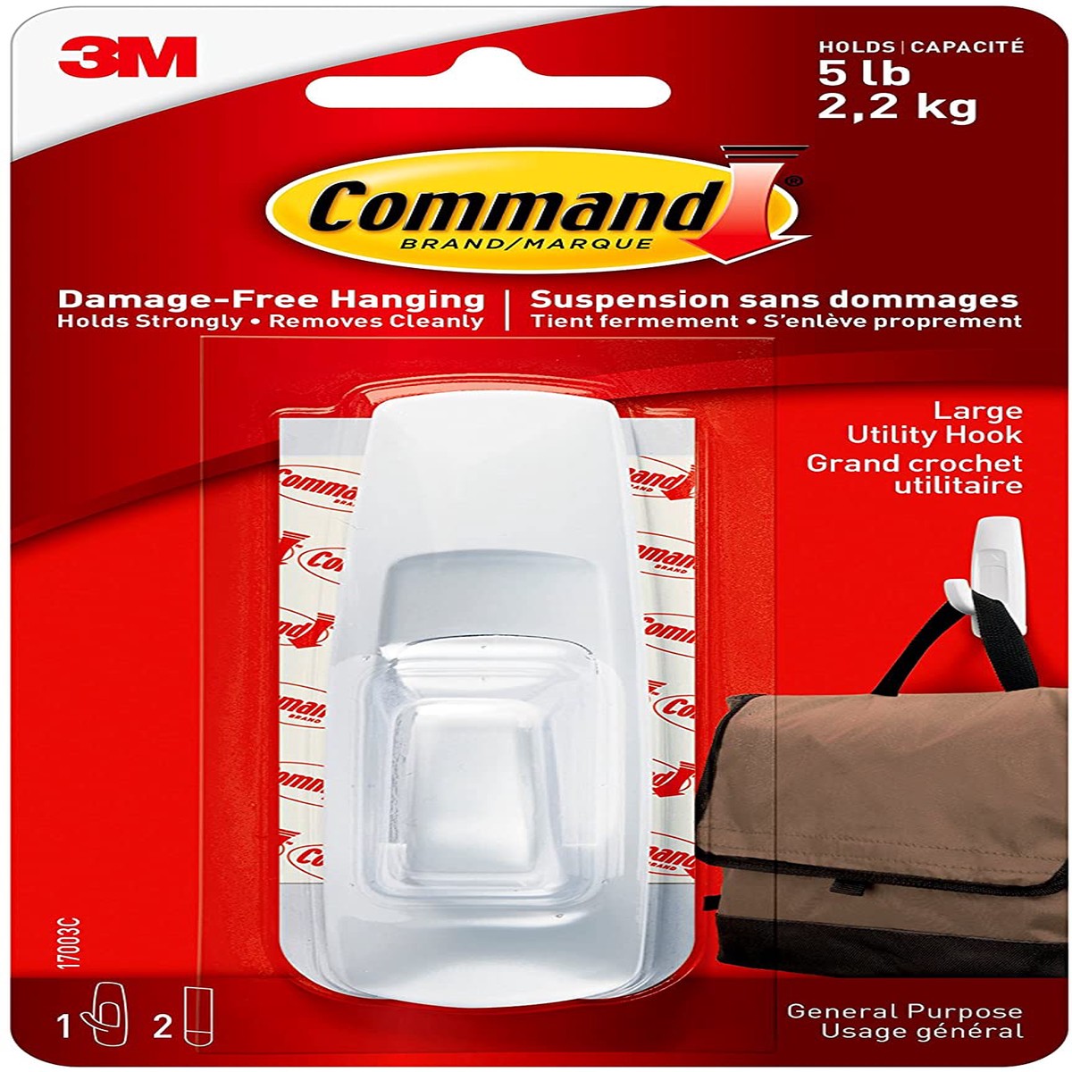 Hanging Hooks - 3M Command Utility Hooks, Large, White 17003C