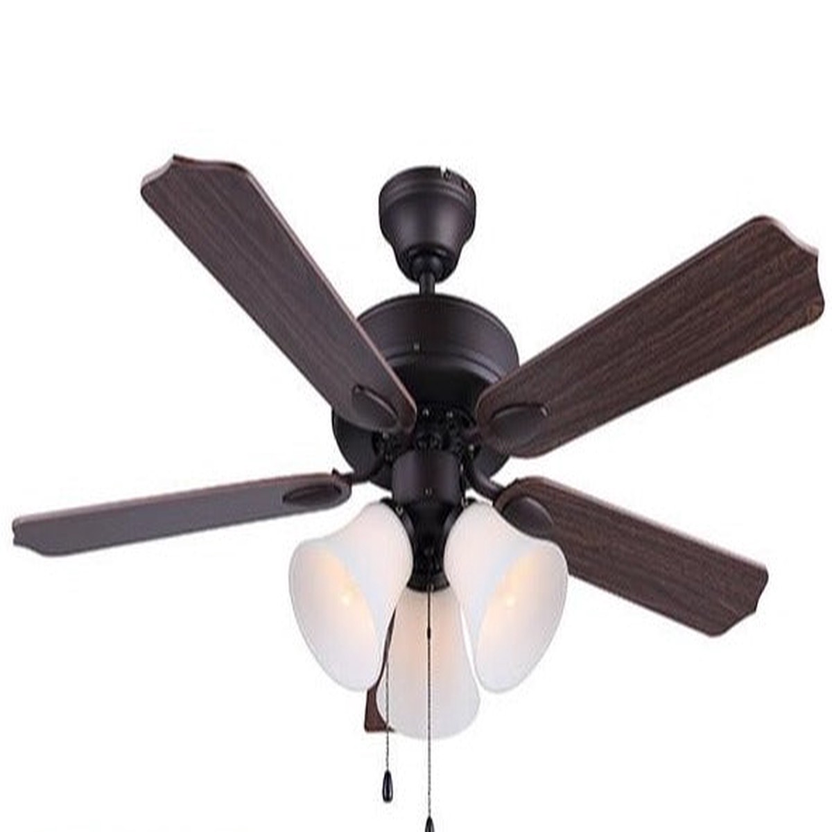 Ceiling Fan - Canarm Rue 42" Antique Bronze w/ 5 Reversible Walnut/Medium Oak Blades CF42RUE5RA