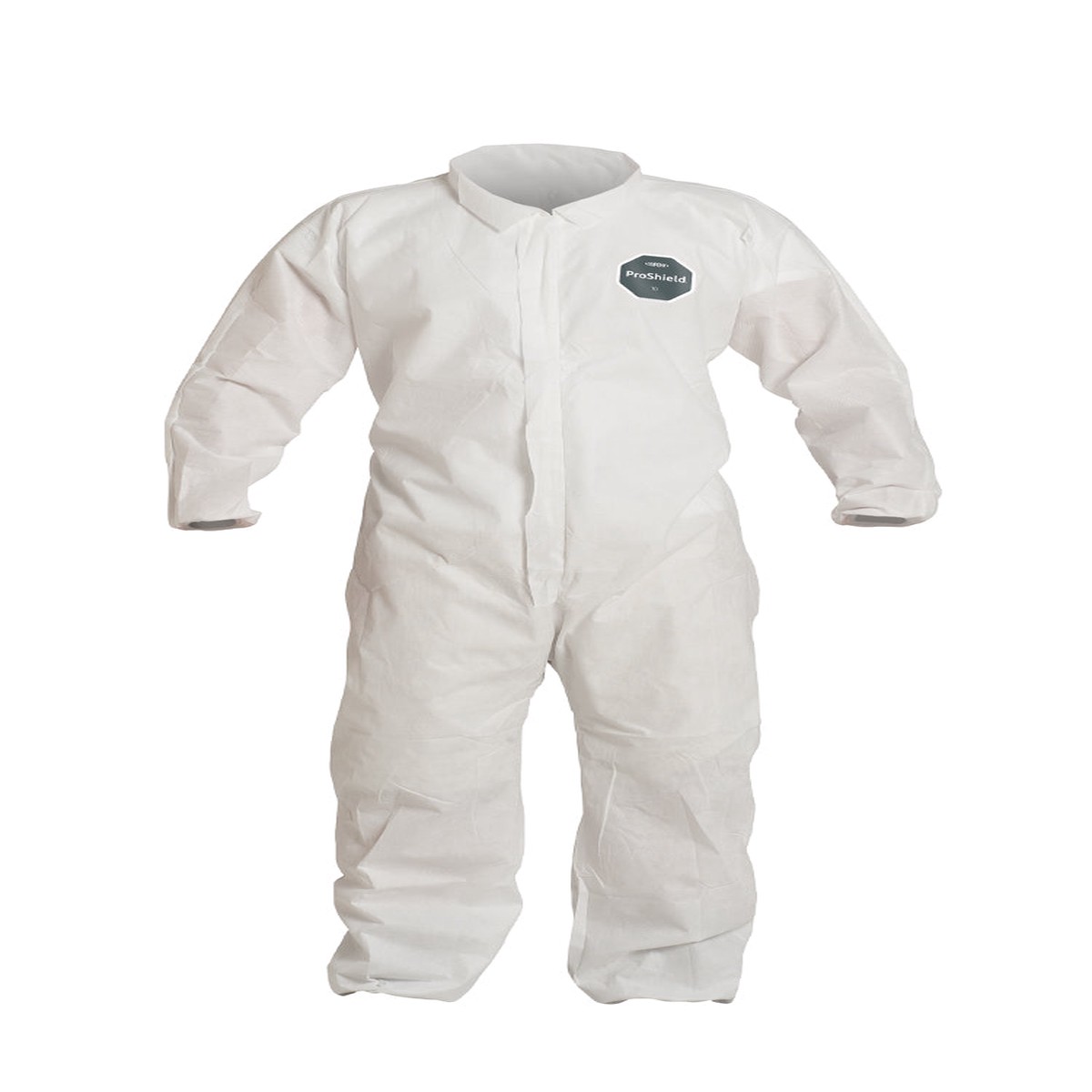 Coveralls - DuPont ProShield 10 Collar, Elastic Wrists & Ankles, Elastic Waist, Serged Seams, White (Case of 25) PB125S