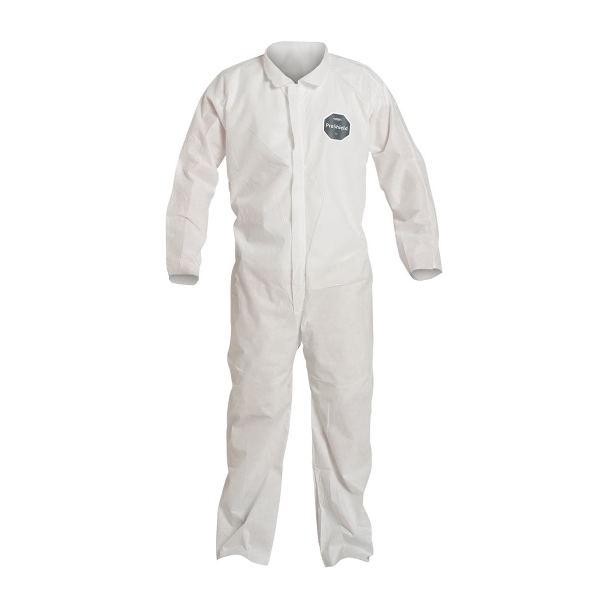 Coveralls - DuPont ProShield 10 Collar, Open Wrists & Ankles, Elastic Waist, Serged Seams, White (Case of 25) PB120S