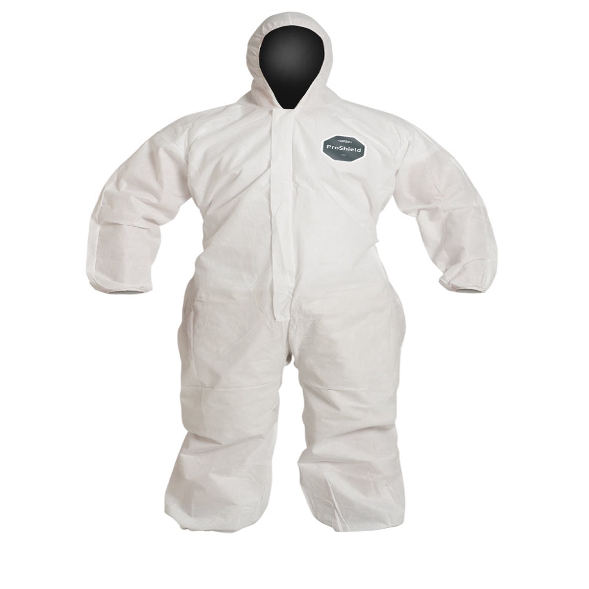Coveralls - DuPont ProShield 10 Standard Fit Hood, Elastic Wrists & Ankles, Elastic Waist, Serged Seams, White (Case of 25) PB127S