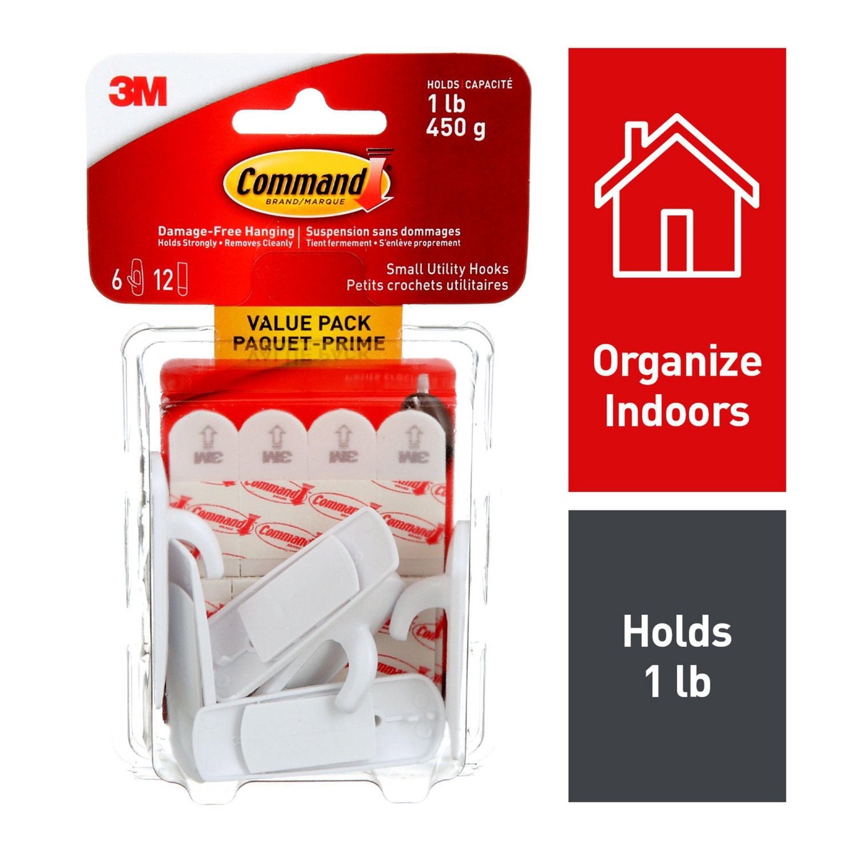 Hanging Hooks - 3M Command Utility Hooks, Small (1lb), Value Pack 17002C-VP