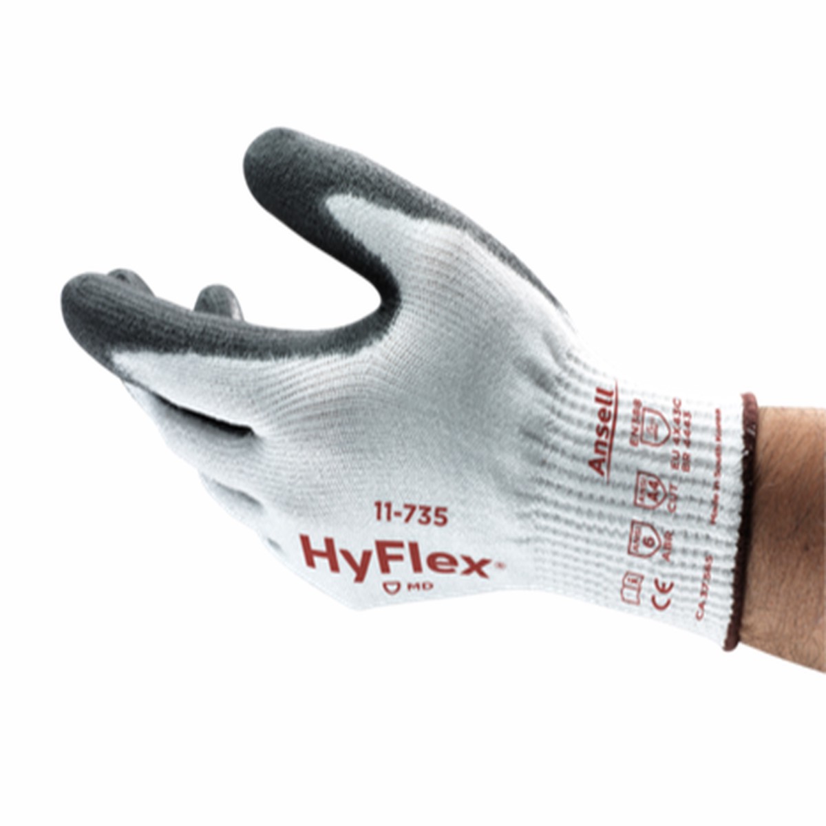 Cut Resistant Gloves - Ansell HyFlex Palm Dipper Medium Duty Intercept, 11-735