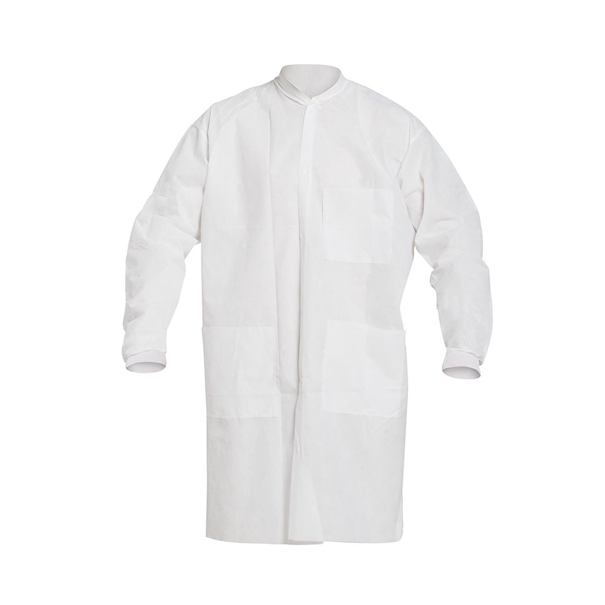 Lab Coat - DuPont ProShield 10 Knit Collar & Cuff, Frontsnap Closure, Serged Seams, White (Case of 30) PB219S