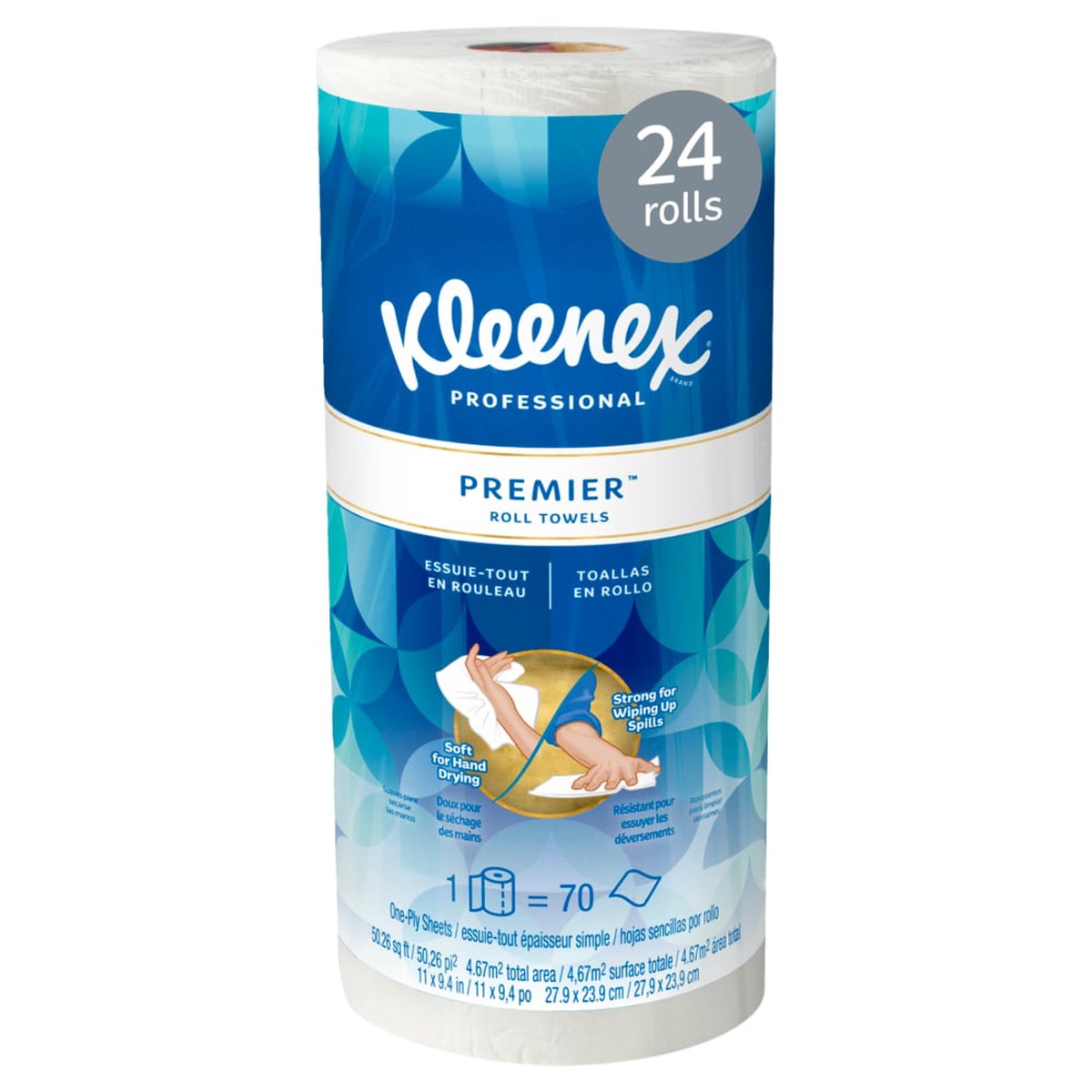 Paper Towel - Kleenex Premiere Kitchen Roll Towel, 11" x 9.4" (Case of 24 Rolls), 13964