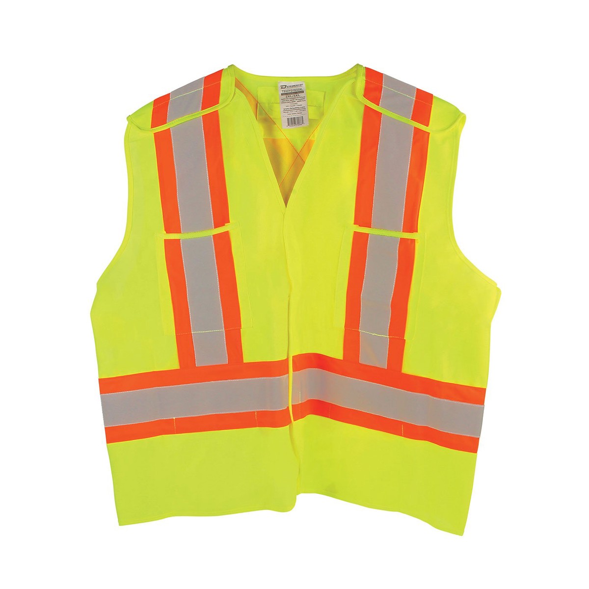 Safety Vest - Dynamic ANSI Type R Class 2 and CSA Z96 Two-Tone X-Back Breakaway Vest with "D" Ring Access TSV2YG19