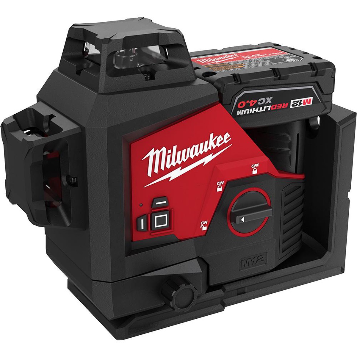 Laser Level Kit - Milwaukee M12 12 Volt Lithium-Ion Cordless Green 360-Degree 3-Plane Laser Kit, 3632-21