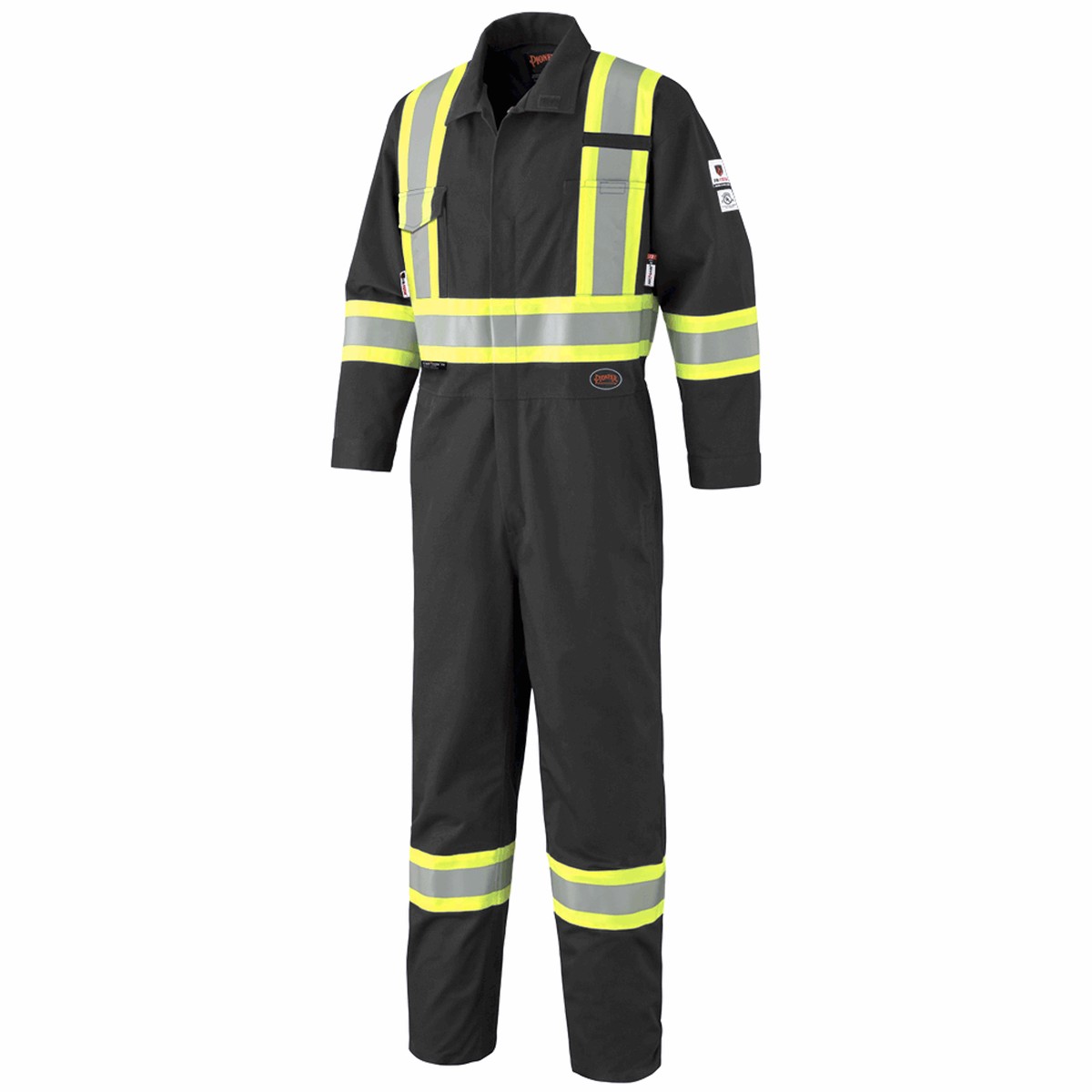 Coveralls - Pioneer FR-Tech FR/ARC Rated 88/12 Cotton/Nylon 7oz Black Safety Coveralls 7702BK / 7702BKT