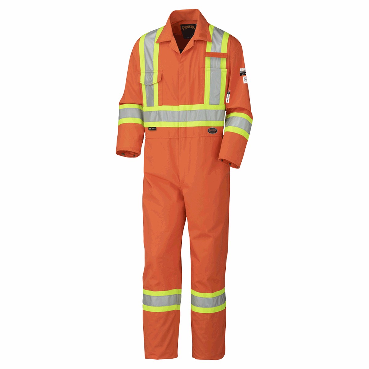 Coveralls - Pioneer Hi-Viz Orange 6.5oz 98% Cotton 2% Antistatic Flame-Gard Coverall 5551 / 5551T