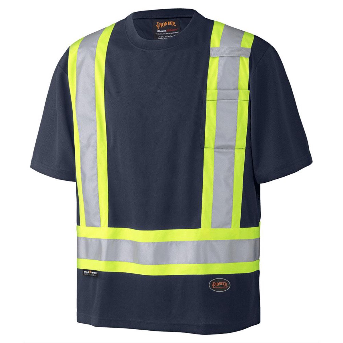 T-Shirt - Pioneer Navy Birdseye Safety Shirt, 6992N