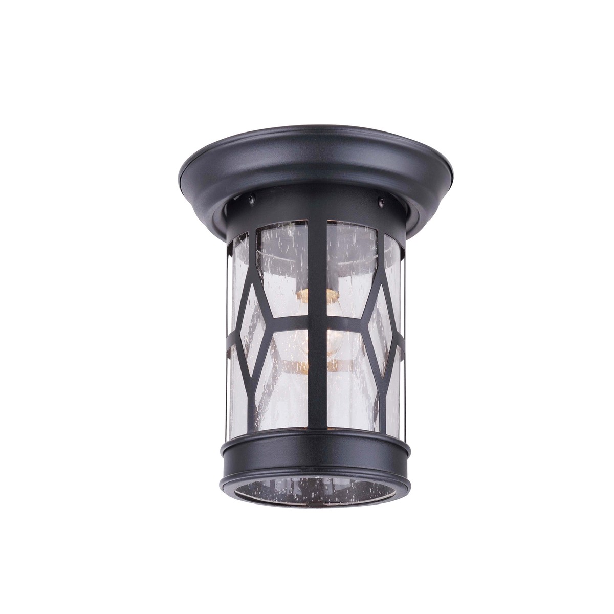Outdoor Light - Canarm ATLANTA Black 1-Light Flush Mount IOL207BK
