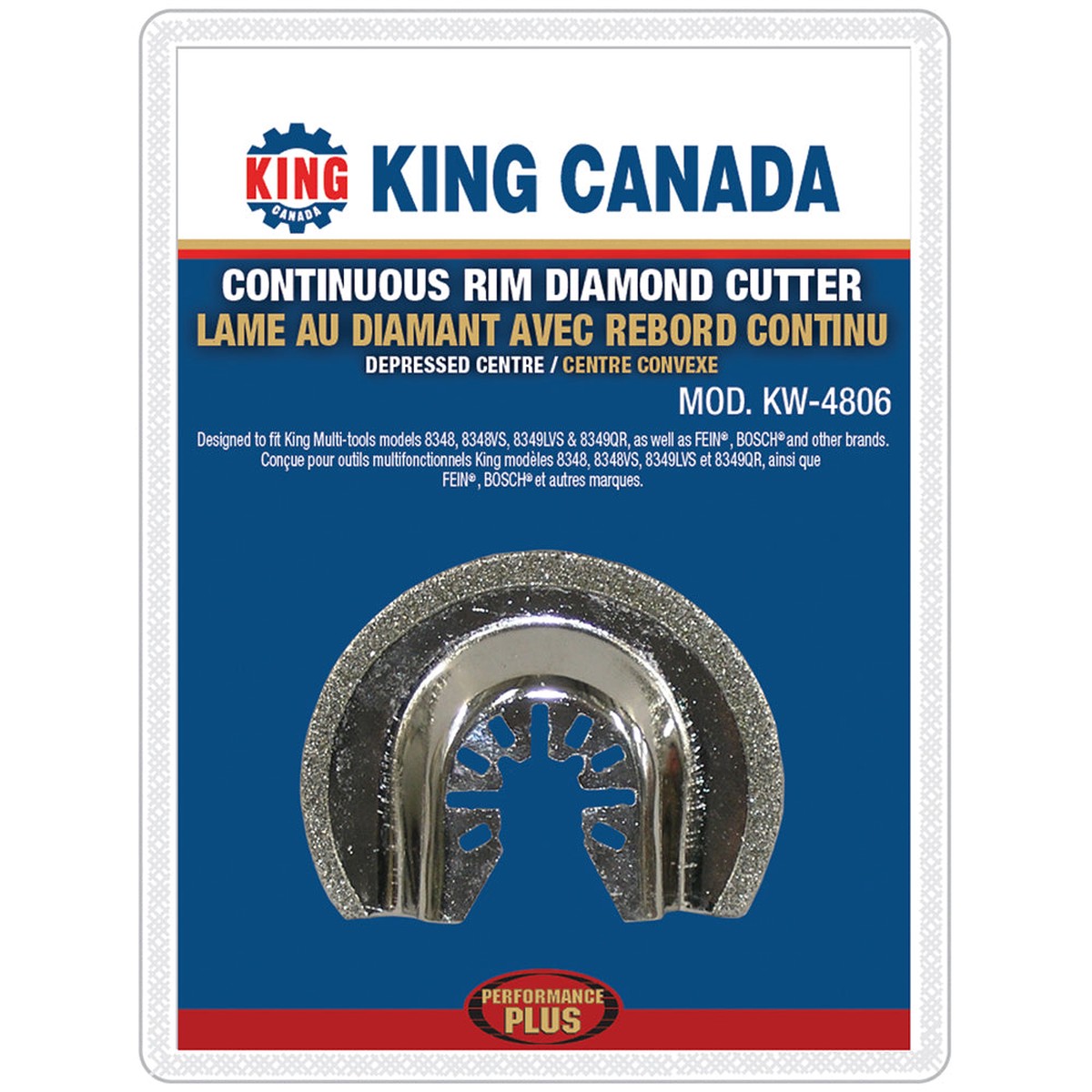 Cutting Blade - King Canada Continuous Rim Diamond Cutter, KW-4806