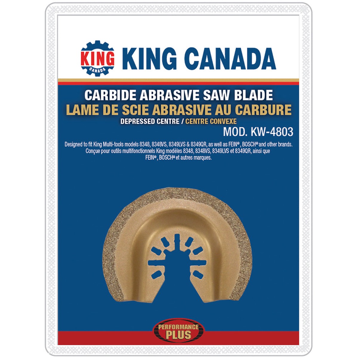 Saw Blade - King Canada Carbide Abrasive Saw Blade, Depressed Centre, KW-48043