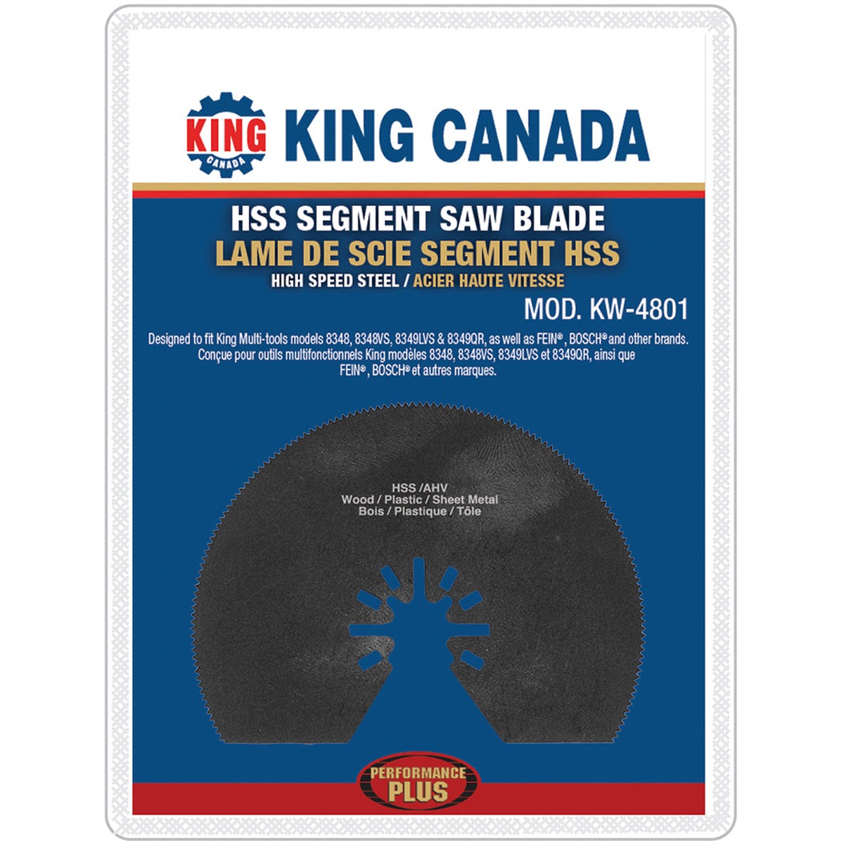 Saw Blade - King Canada Segment Saw Blade, HSS, KW-4801