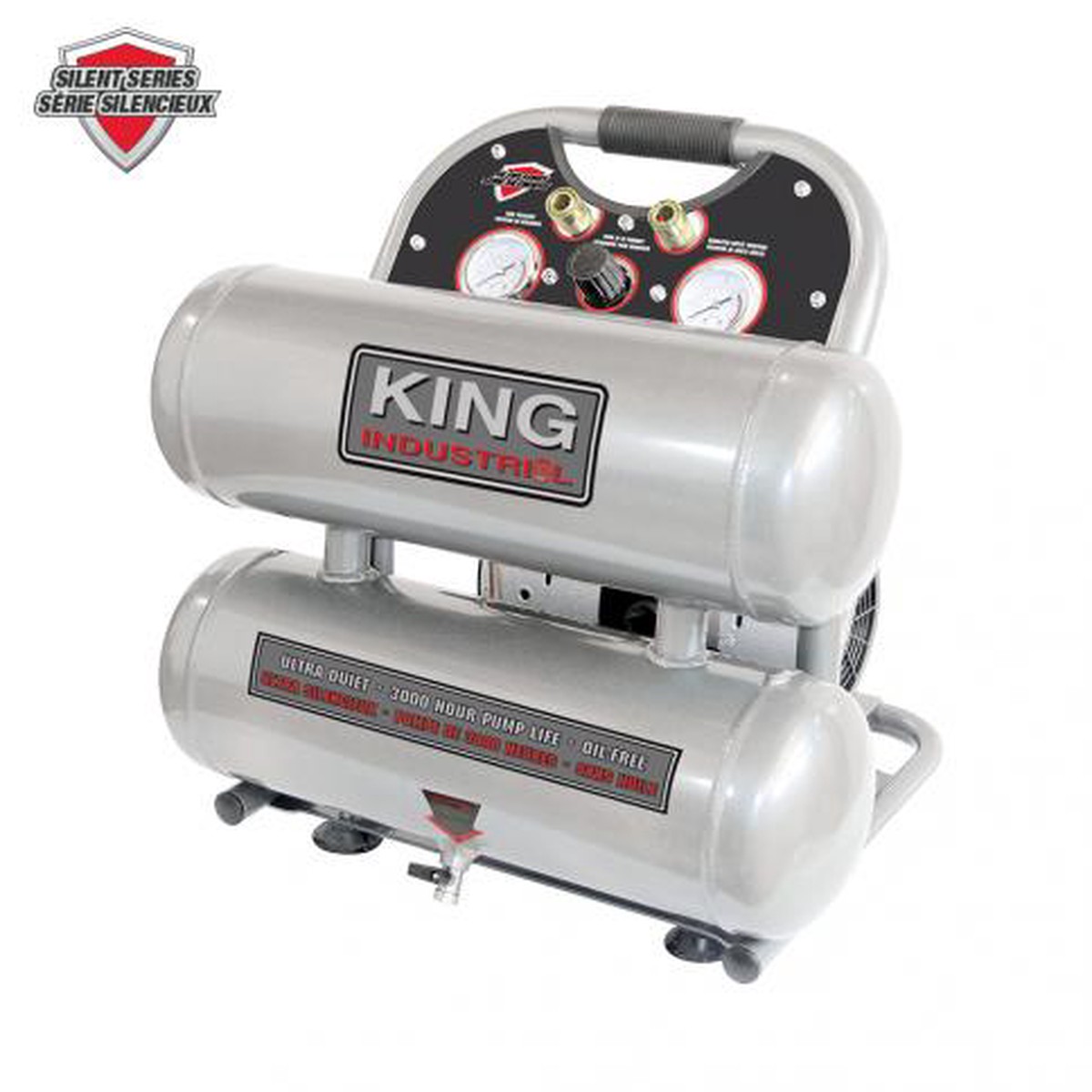 Air Compressor - King Canada Industrial 4.6 Gallon Ultra Quiet Oil Free Air Compressor KC-4620A