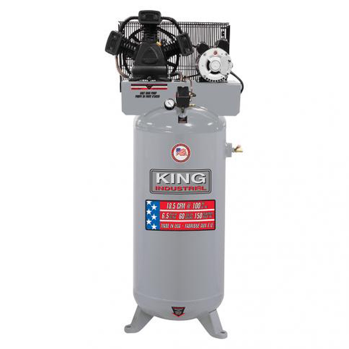 Air Compressor - King Canada Industrial High Output 6.5 Peak HP 60 Gallon Air Compressor KC-5160V3