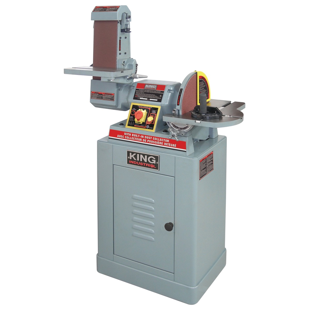 Belt & Disc Sander - King Canada 6" X 48" Belt & 12" Disc Sander with Built-In Dust Collector KC-790FX-DC