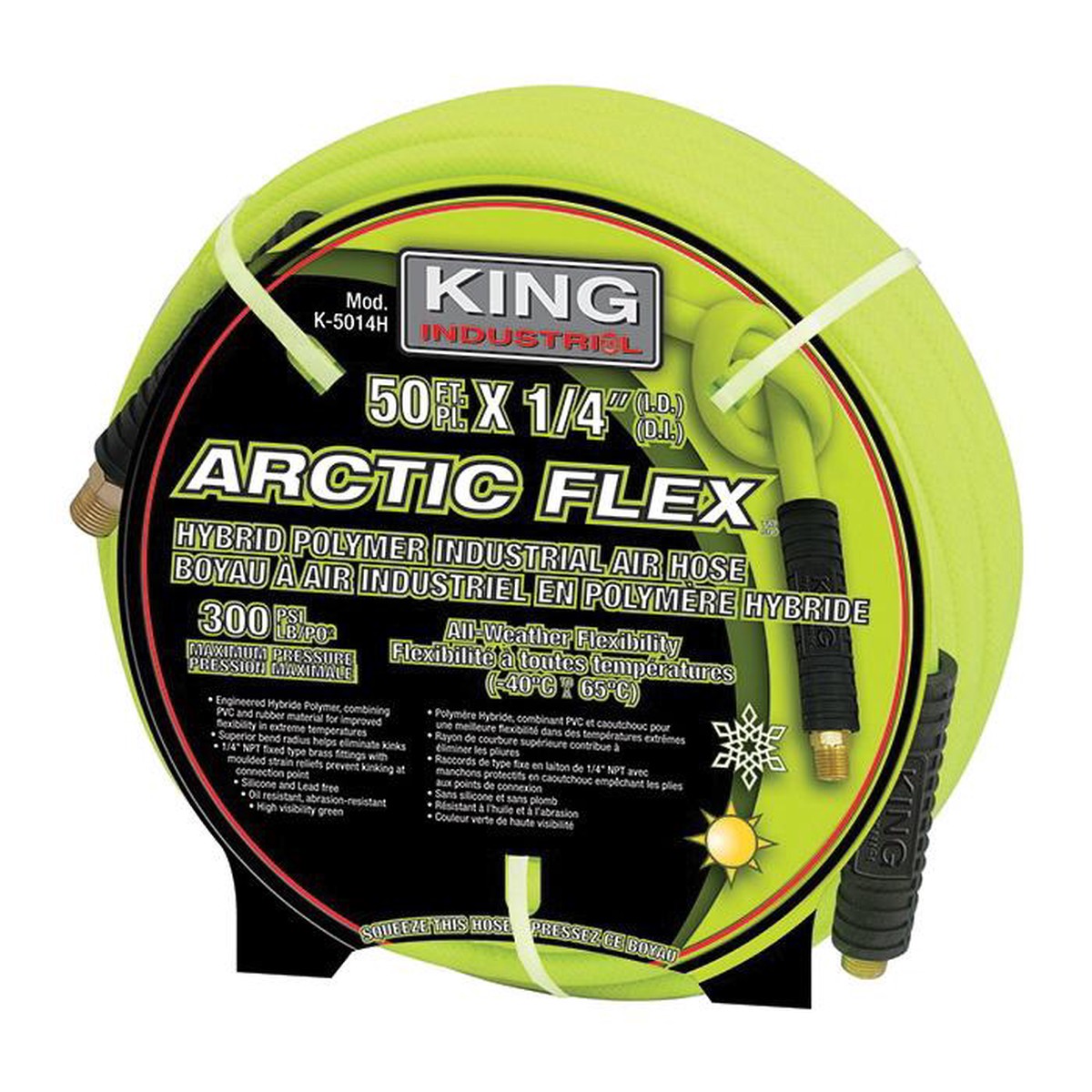 Air Hose - King Canada Industrial 1/4" Air Hose, 50 ft or 100 ft, K-5014H / K-10014H