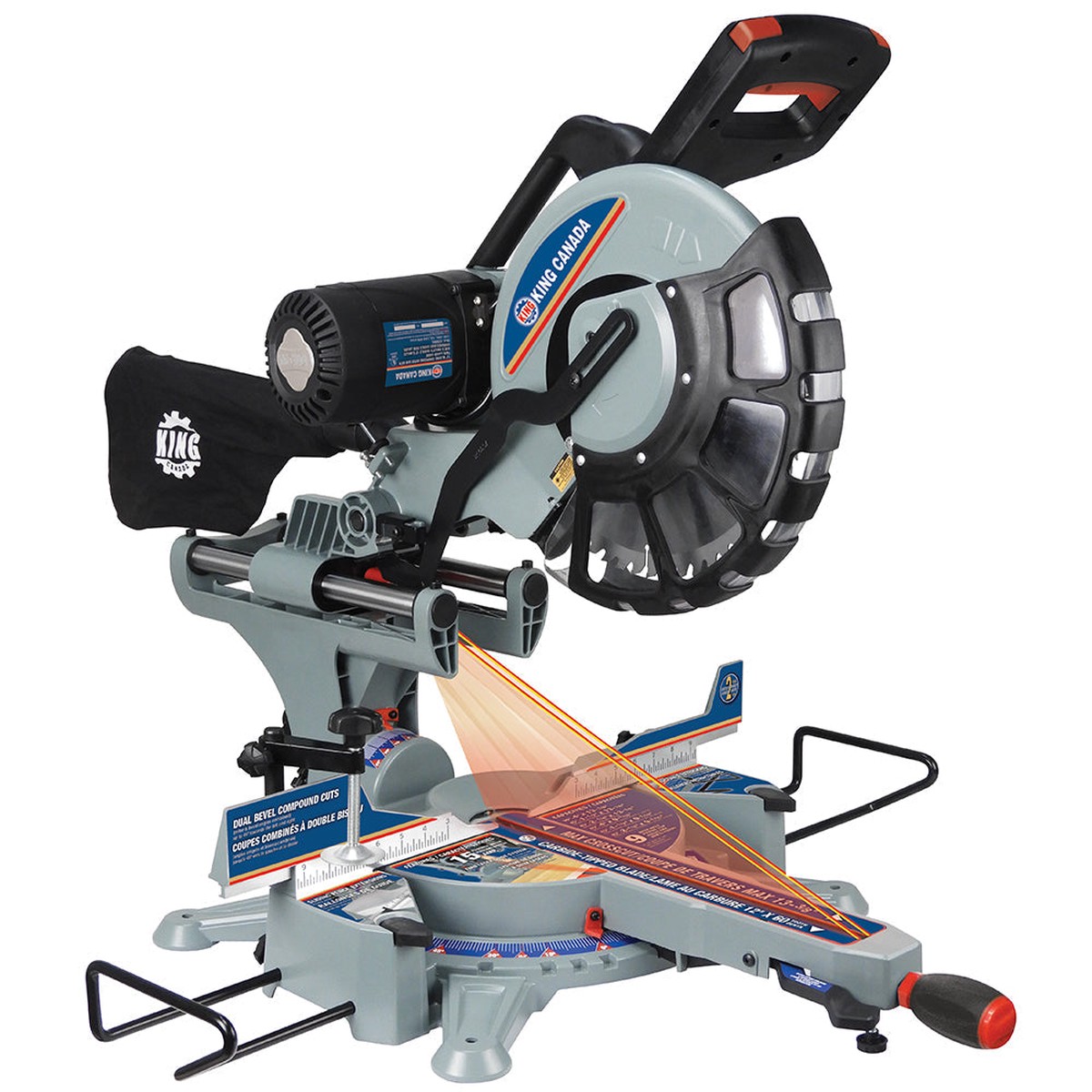 Compound Miter Saw - King Canada 12" Sliding Dual Compound Miter Saw, 8390NS