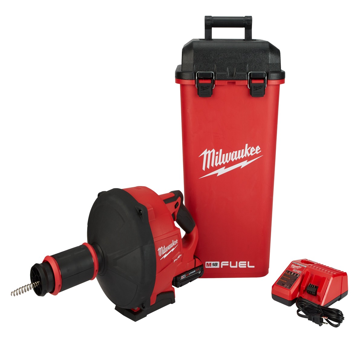 Drain Snake Kit - Milwaukee M18 FUEL Drain Snake w/ CABLE DRIVE with 5/16 Cable, 2772A-21