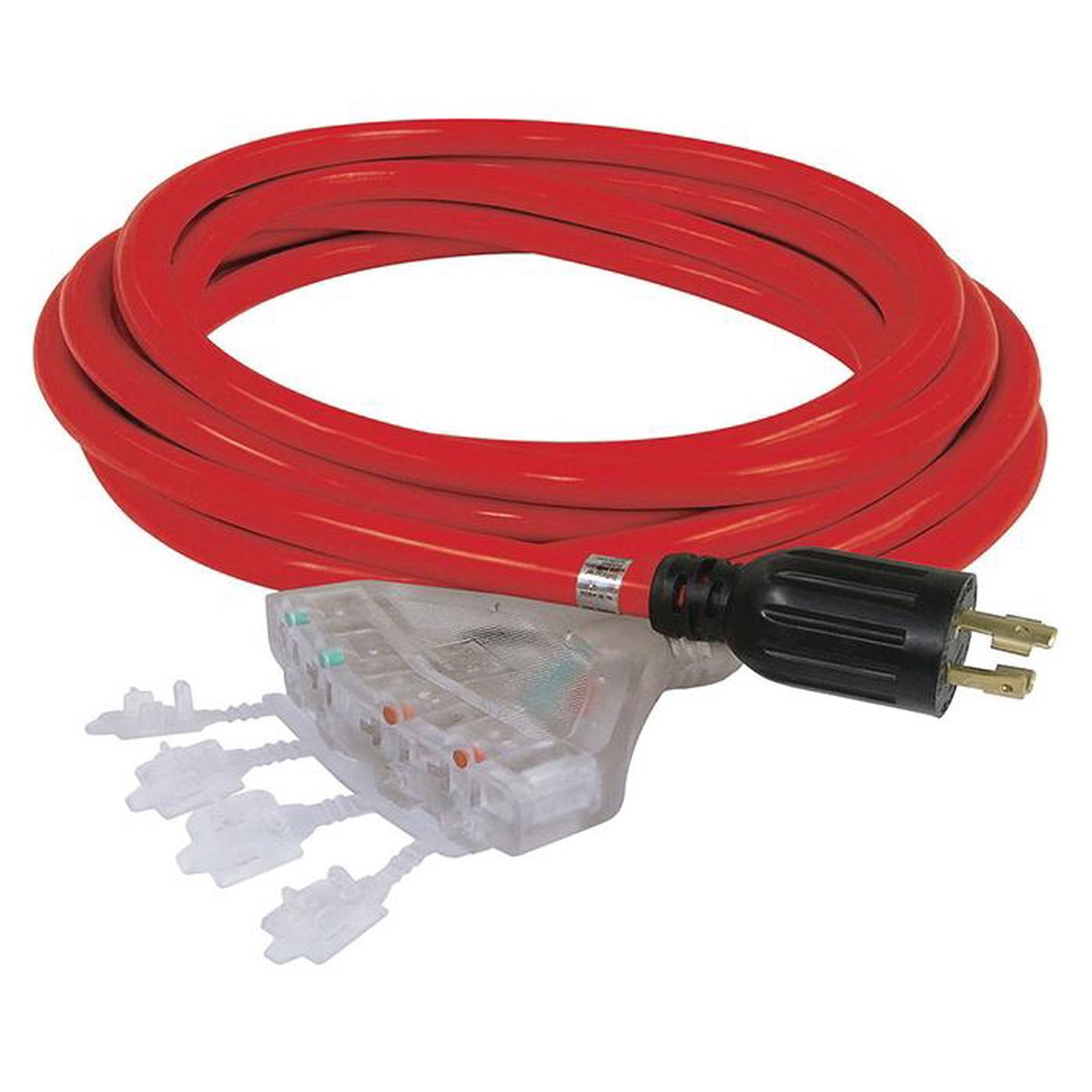 Generator Extension Cord - King Canada Power Force 25 ft Cord with Quad Tap K-L1430-25-4T