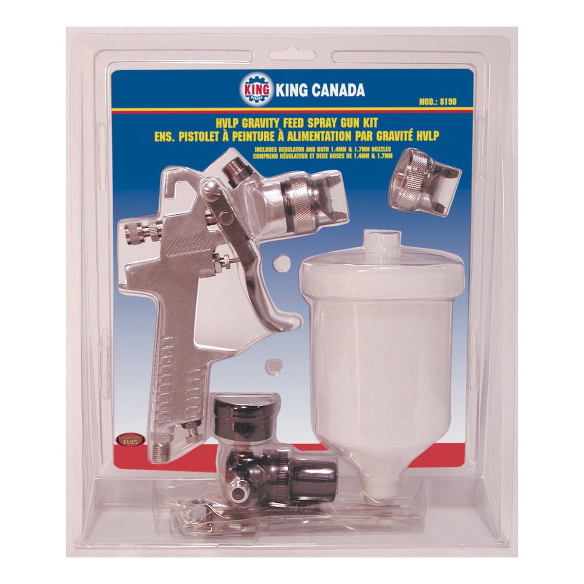 Spray Gun Kit - King Canada Performance Plus Gravity Feed Spray Gun Kit 8190