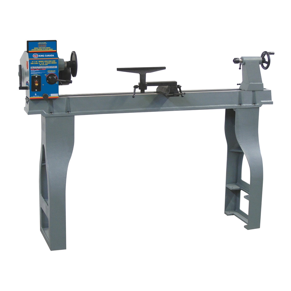 Wood Lathe - King Canada 14" X 43" Variable Speed Wood Lathe with Digital Readout KWL-1443VS
