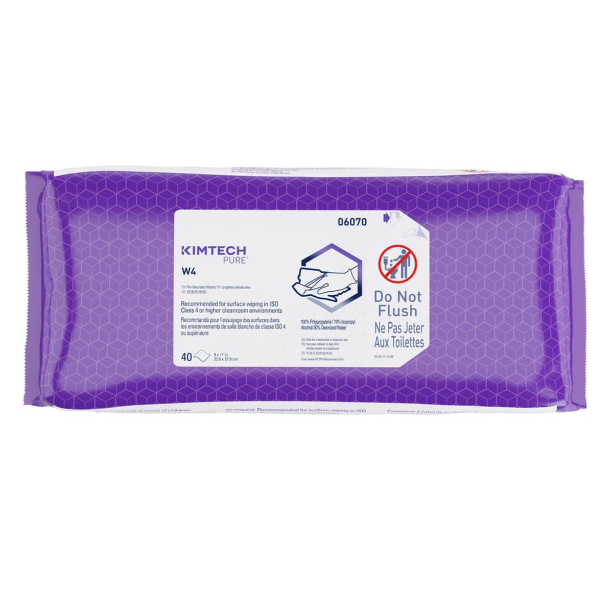 Disinfecting Wipes - Kimtech W4 Pre-Saturated Wipers 9" x 11" (Case of 10 Packs), 06070