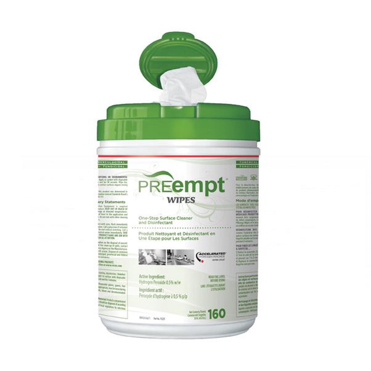 Wipes - PREempt One-Step Surface Cleaner and Disinfectant 160/Canister ACCPREVW-12