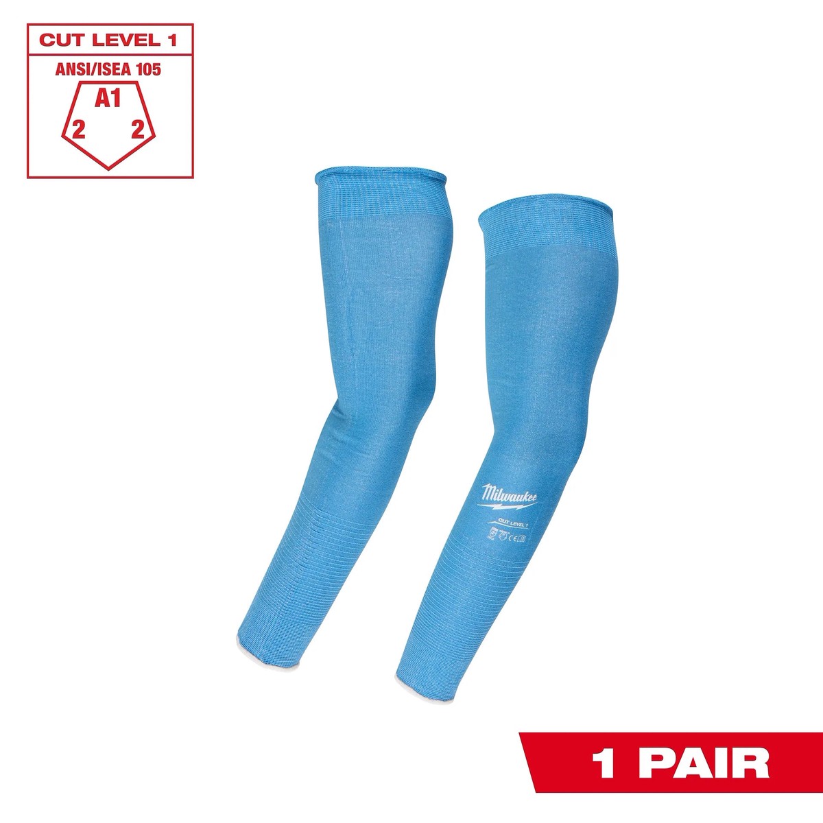 Cooling Cut Resistant Sleeves - Milwaukee Cooling Cut Level 1 Protective Sleeves - 16", 48-73-9110