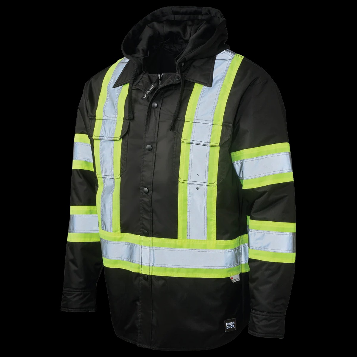 Safety Jacket - Tough Duck Quilt-Lined Hooded Safety Jac-Shirt, SJ51