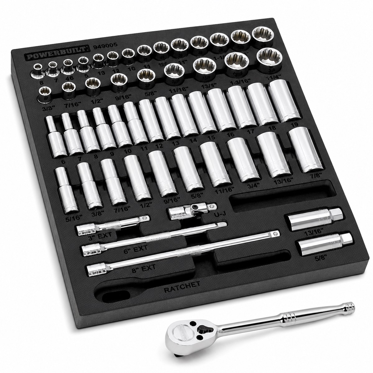 54 Piece Pro Tech 3/8 in. Dr. SAE & Metric Socket Set